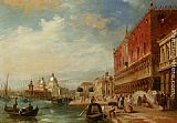 Santa Canvas Paintings - Santa Maria Della Salute from the Dodges Palace Venice